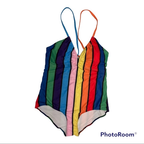 Modcloth Other - New ModCloth Rainbow Swimsuit One Piece Striped Colorful Roxie  Size 2X